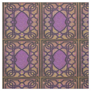 Falln Purple & Gold Vines Book Cover Fabric