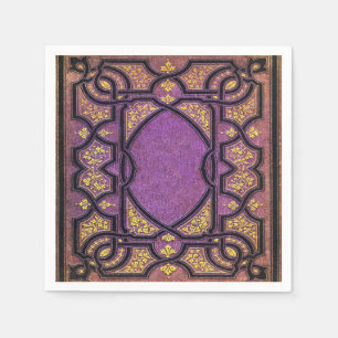 Falln Purple & Gold Vines Book Cover Napkin