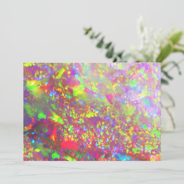 Falln Rainbow Brazilian Opal Invitation (Standing Front)