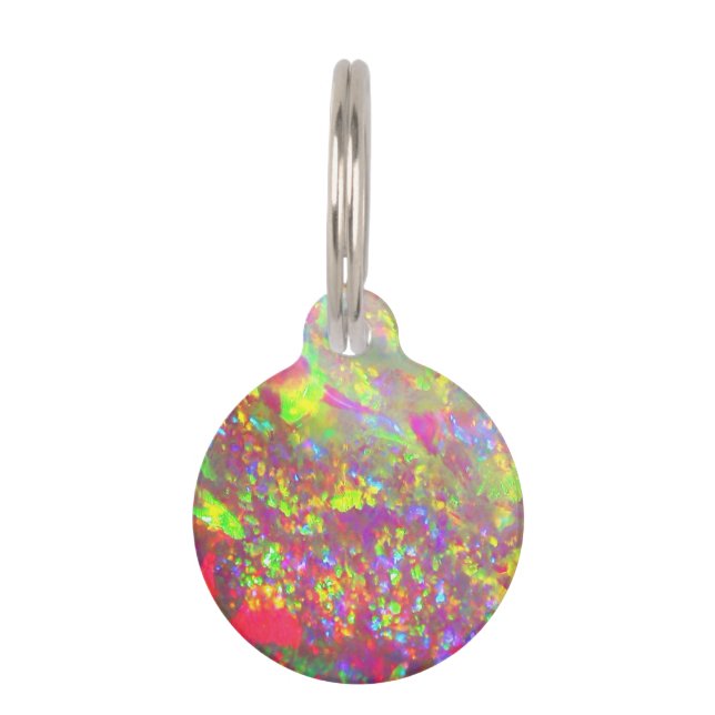Falln Rainbow Brazilian Opal Pet Tag (Front)
