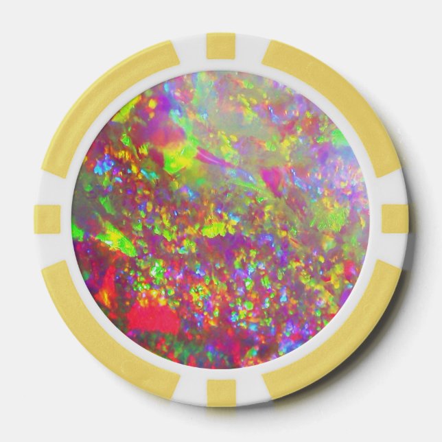 Falln Rainbow Brazilian Opal Poker Chips (Front)