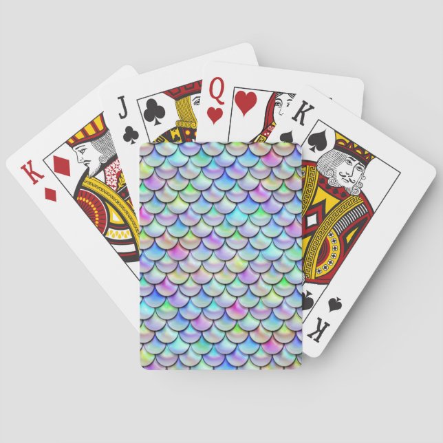 Falln Rainbow Bubble Mermaid Scales Playing Cards (Back)