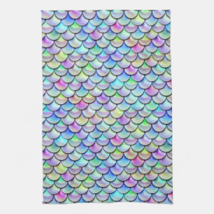 Falln Rainbow Bubble Mermaid Scales Tea Towel