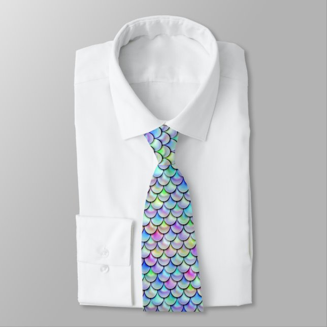 Falln Rainbow Bubble Mermaid Scales Tie (Tied)