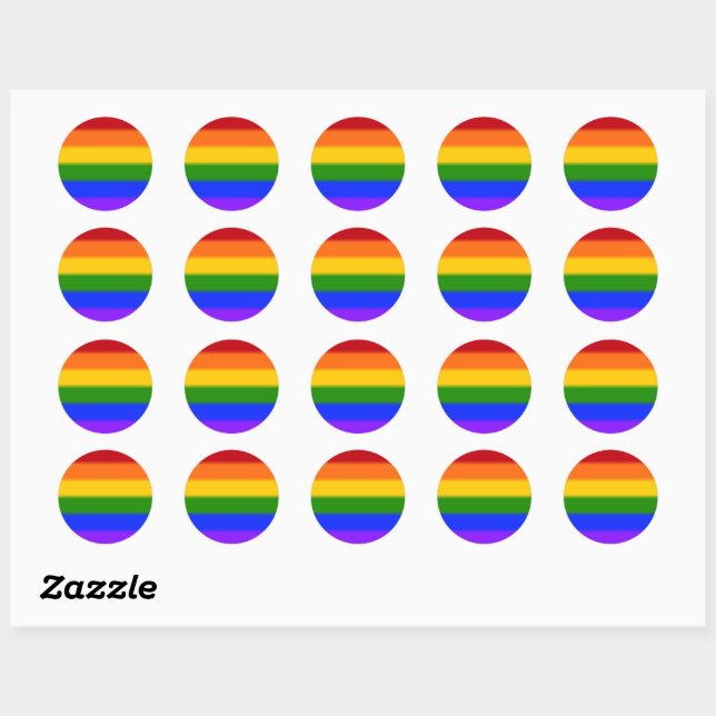 Falln Rainbow Gay Pride Flag Classic Round Sticker (Sheet)