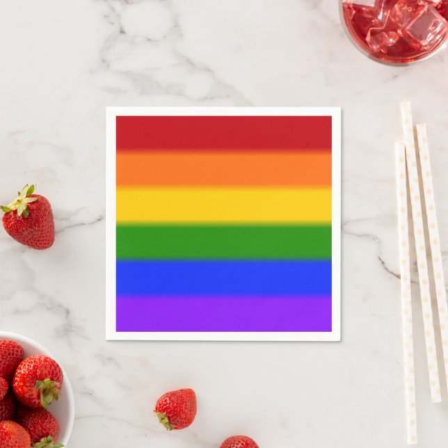 Falln Rainbow Gay Pride Flag Napkin (Insitu)