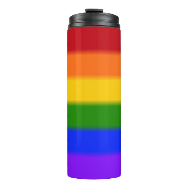 Falln Rainbow Gay Pride Flag Thermal Tumbler (Front)