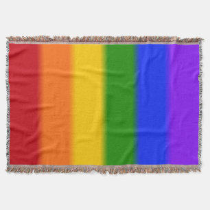 Falln Rainbow Gay Pride Flag Throw Blanket