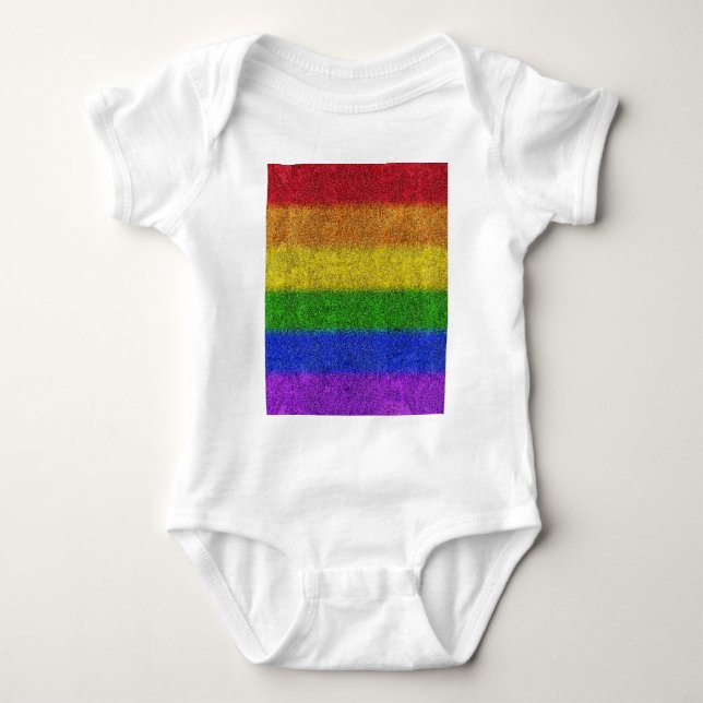 Falln Rainbow Glitter Gradient Baby Bodysuit (Front)