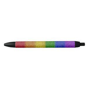 Falln Rainbow Glitter Gradient Black Ink Pen