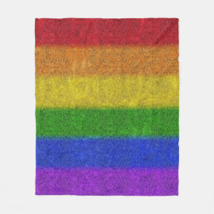 Falln Rainbow Glitter Gradient Fleece Blanket