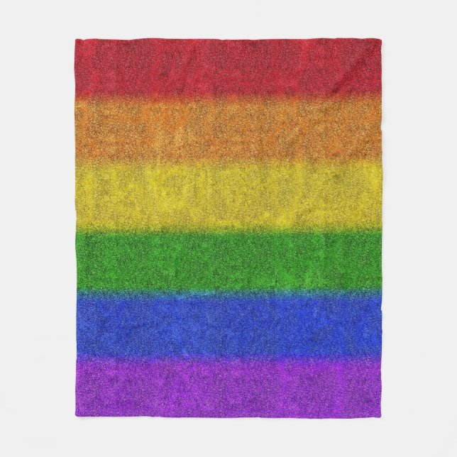Falln Rainbow Glitter Gradient Fleece Blanket (Front)