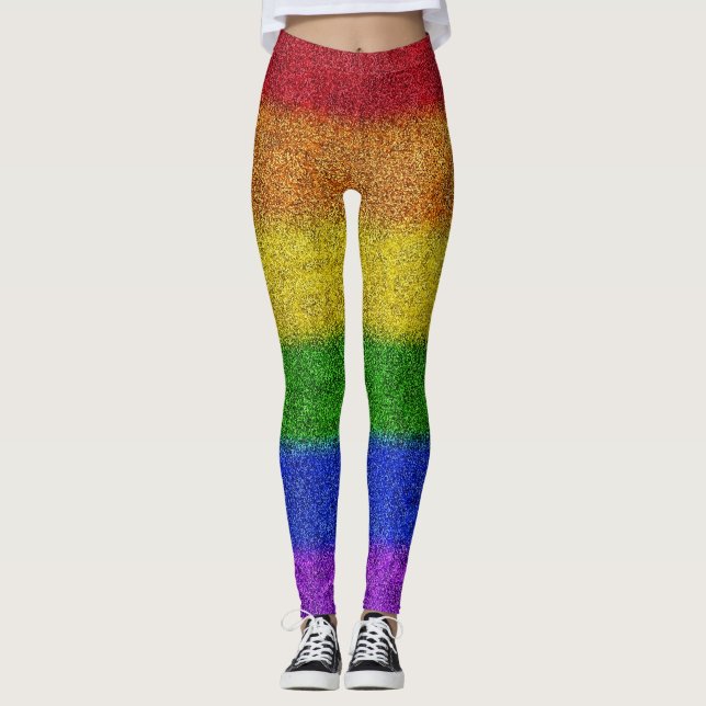 Falln Rainbow Glitter Gradient Leggings (Front)