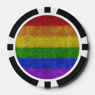 Falln Rainbow Glitter Gradient Poker Chips