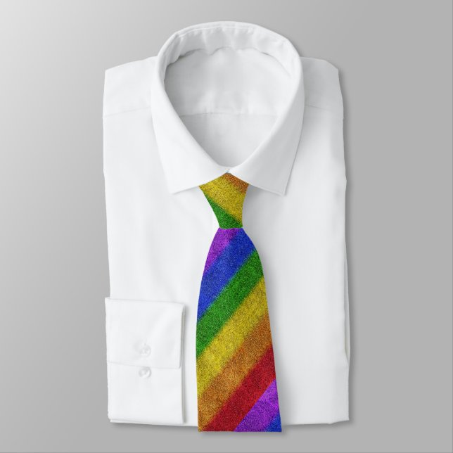 Falln Rainbow Glitter Gradient Tie (Tied)