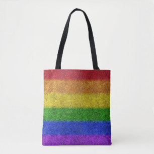 Falln Rainbow Glitter Gradient Tote Bag