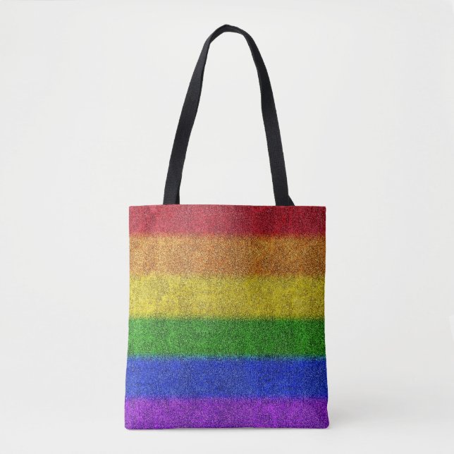 Falln Rainbow Glitter Gradient Tote Bag (Front)