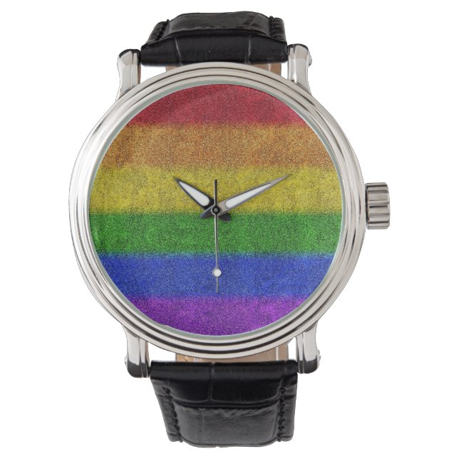 Falln Rainbow Glitter Gradient Watch (Front)