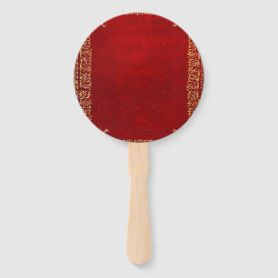 Falln Red And Gilded Gold Hand Fan