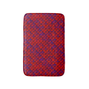 Falln Red and Purple Scales Bath Mat