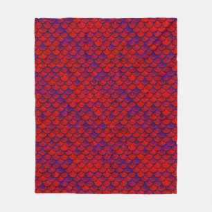 Falln Red and Purple Scales Fleece Blanket