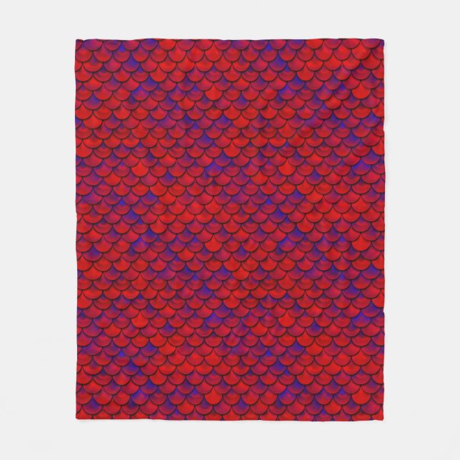 Falln Red and Purple Scales Fleece Blanket (Front)