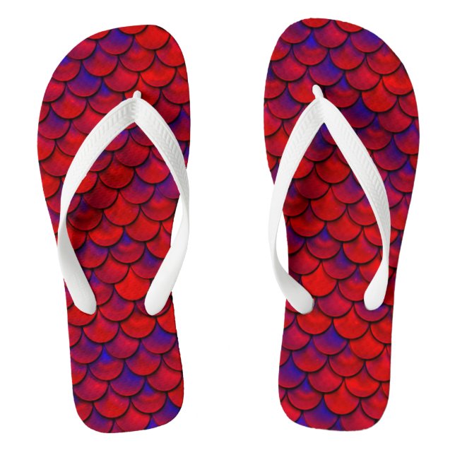 Falln Red and Purple Scales Flip Flops (Footbed)