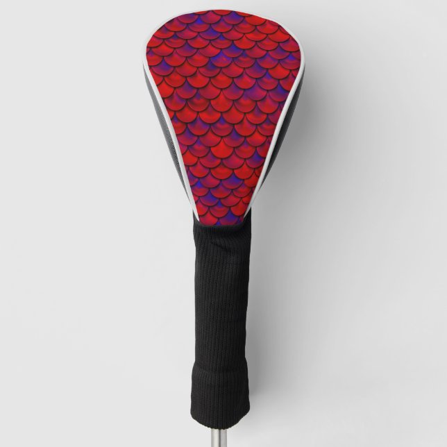 Falln Red and Purple Scales Golf Head Cover (Front)