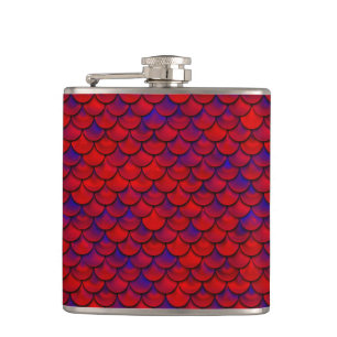 Falln Red and Purple Scales Hip Flask