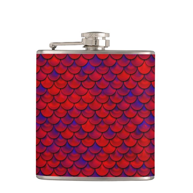 Falln Red and Purple Scales Hip Flask (Front)