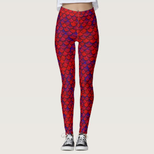 Falln Red and Purple Scales Leggings