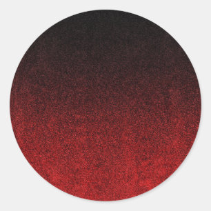 Falln Red & Black Glitter Gradient Classic Round Sticker