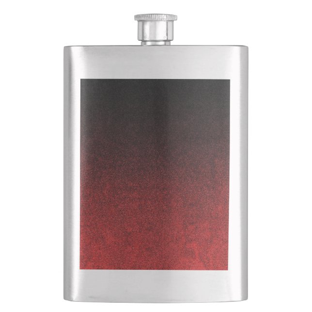 Falln Red & Black Glitter Gradient Hip Flask (Front)