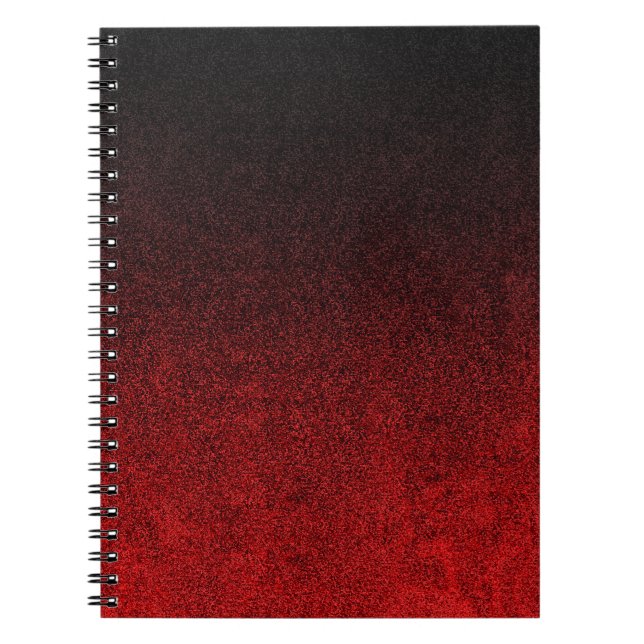 Falln Red & Black Glitter Gradient Notebook (Front)