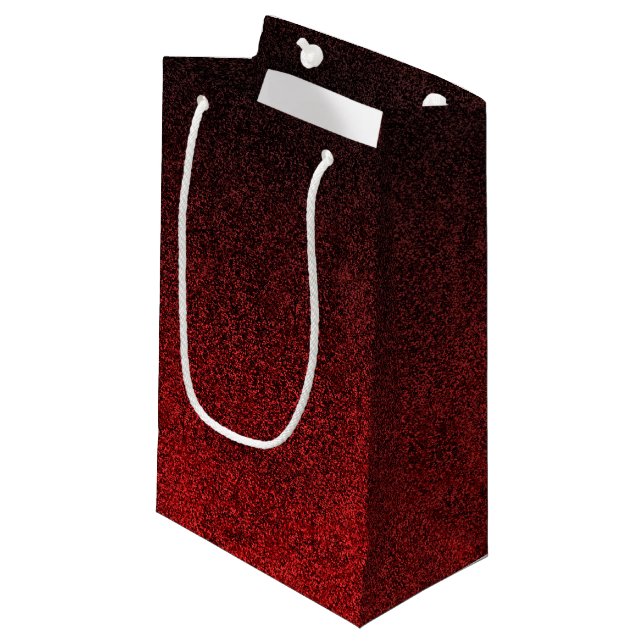 Falln Red & Black Glitter Gradient Small Gift Bag (Front Angled)