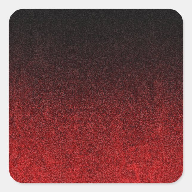 Falln Red & Black Glitter Gradient Square Sticker (Front)