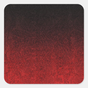 Falln Red & Black Glitter Gradient Square Sticker