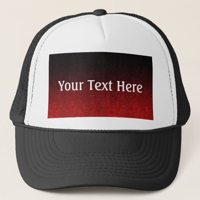 Falln Red & Black Glitter Gradient Trucker Hat (Front)