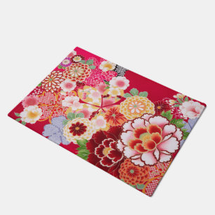 Falln Red Floral Burst Doormat