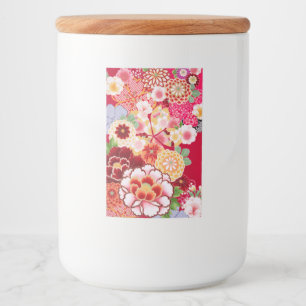 Falln Red Floral Burst Food Label