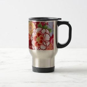 Falln Red Floral Burst Travel Mug