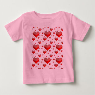 Falln Red Hearts (You Choose Background Colour!) Baby T-Shirt