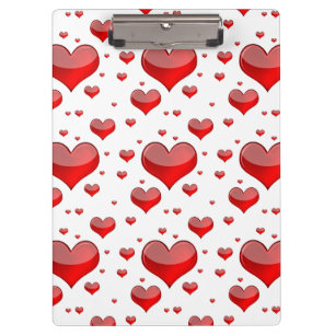 Falln Red Hearts (You Choose Background Colour!) Clipboard