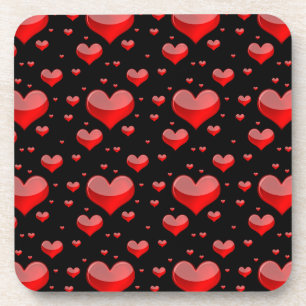 Falln Red Hearts (You Choose Background Colour!) Coaster