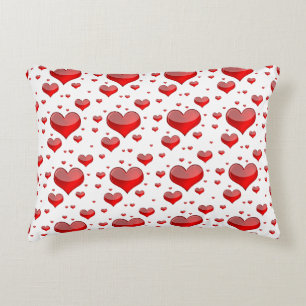 Falln Red Hearts (You Choose Background Colour!) Decorative Cushion