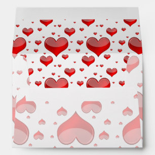 Falln Red Hearts (You Choose Background Colour!) Envelope