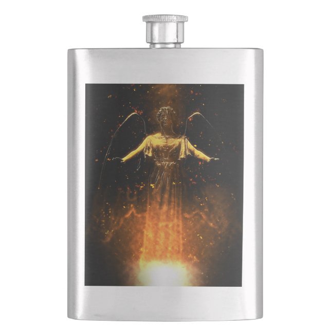 Falln Rise From The Flames Hip Flask (Front)