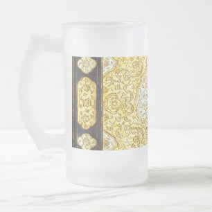 Falln Sacred Gold Frosted Glass Beer Mug