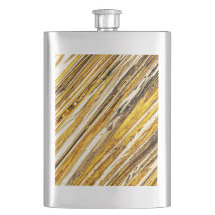 Falln Shimmering Gold Foil Hip Flask