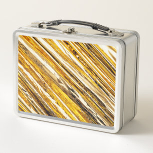 Falln Shimmering Gold Foil Metal Lunch Box
